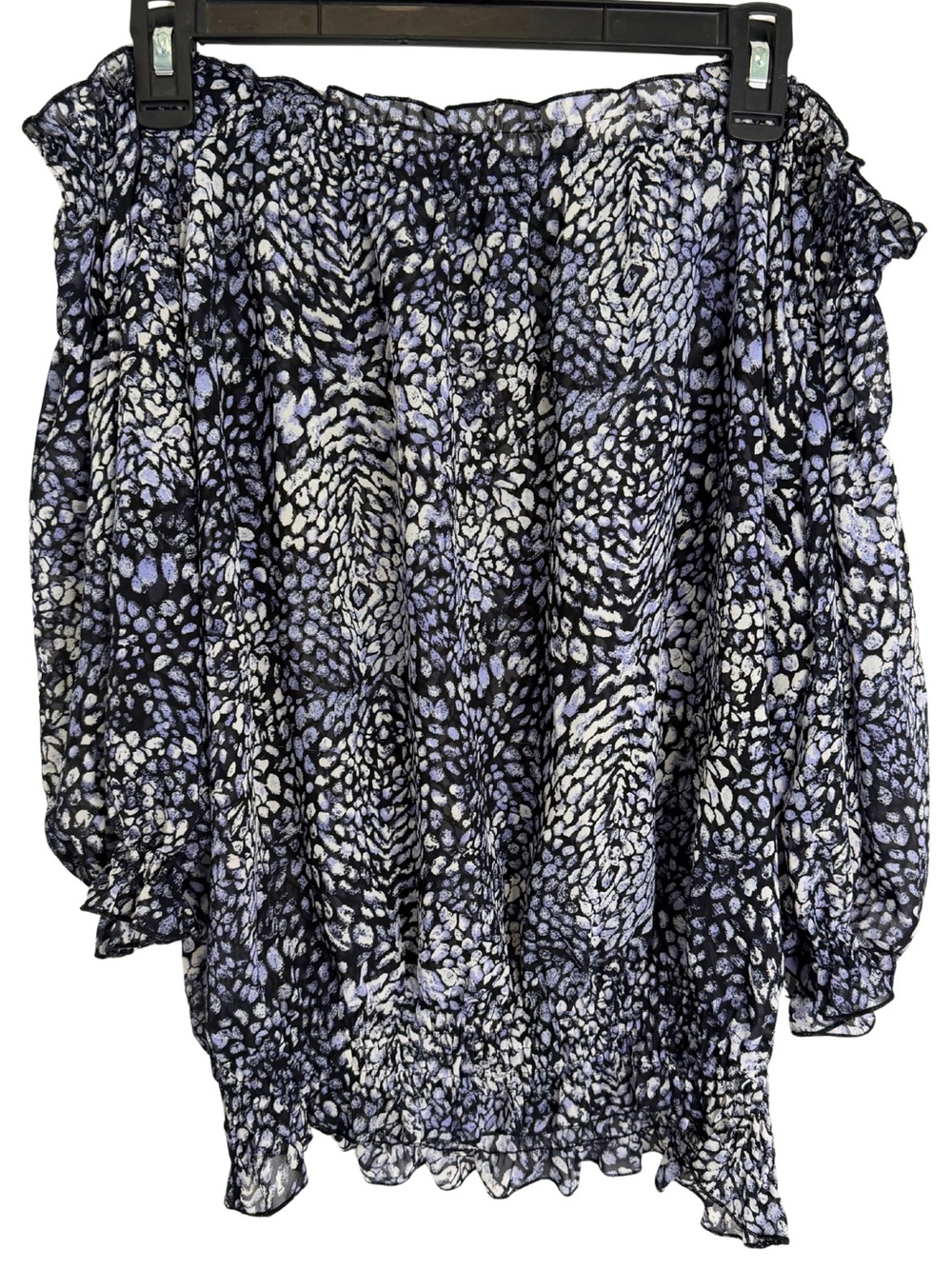 3/$20 Violet & Claire Off-Shoulder Printed Sheer Blouse Size Medium